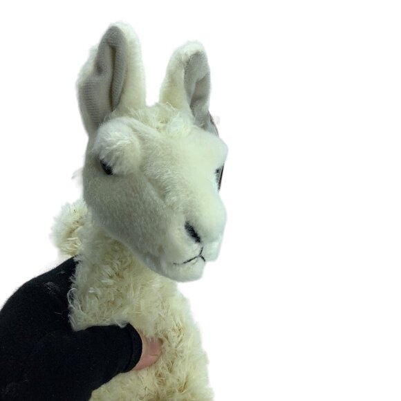 Aurora Realistic Llama Alpaca Plush Stuffed Animal Laying Lying Down NWT Cream - Picture 2 of 10